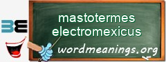 WordMeaning blackboard for mastotermes electromexicus